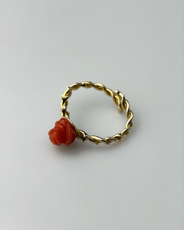 Anello Rosa Corallo Spinata