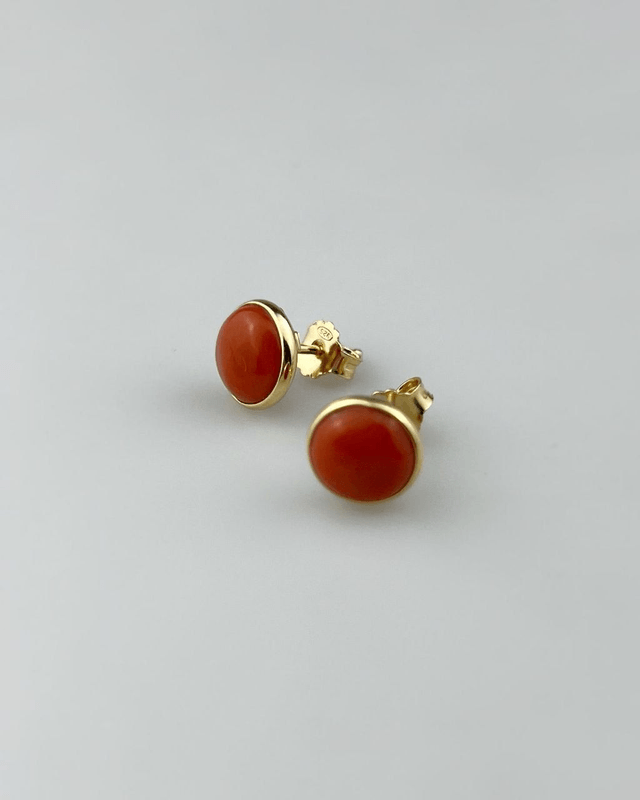 Orecchini a Lobo Pepita Corallo Rosso Minimal
