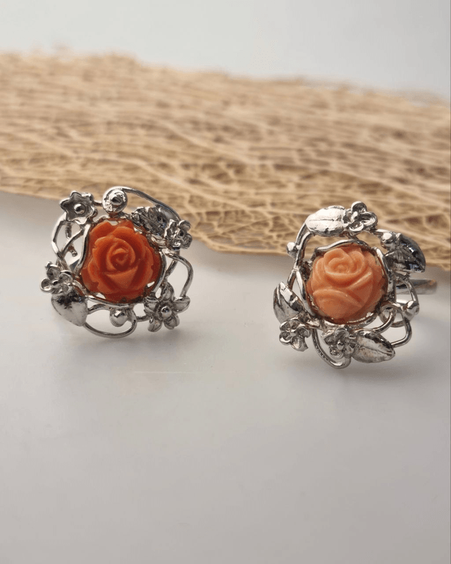 Anello Flora con Rosa in Corallo