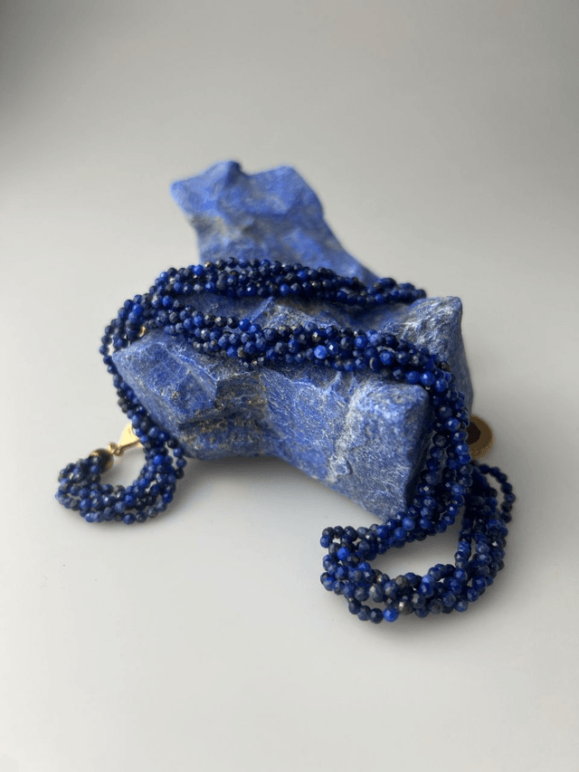 Collana Astrale in Cammeo e Lapis lazzuli