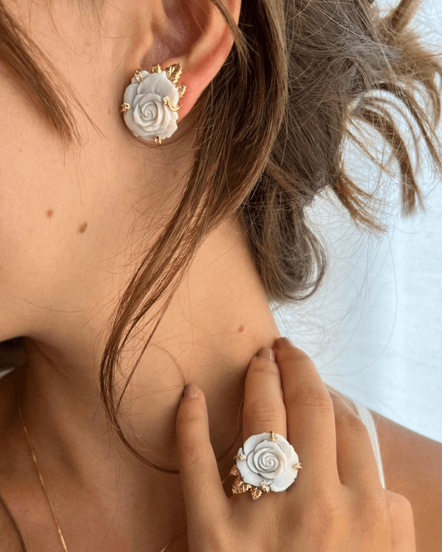Anello Rosa Aurea in Cammeo