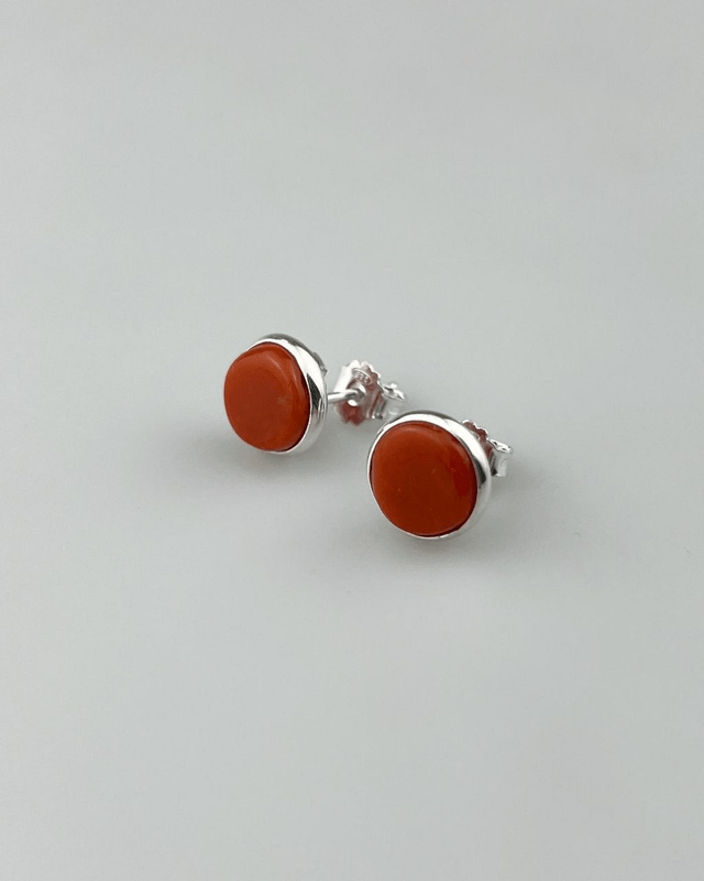 Orecchini a Lobo Pepita Corallo Rosso Minimal