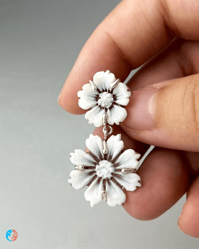 Orecchini Fiori di Positano In Cammeo