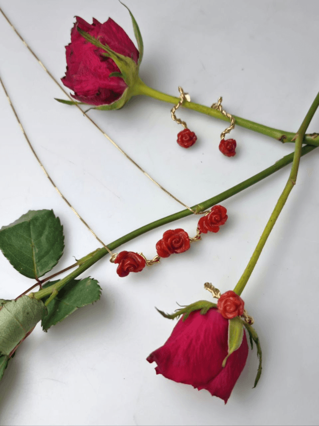 Orecchini Rosa Corallo Spinata
