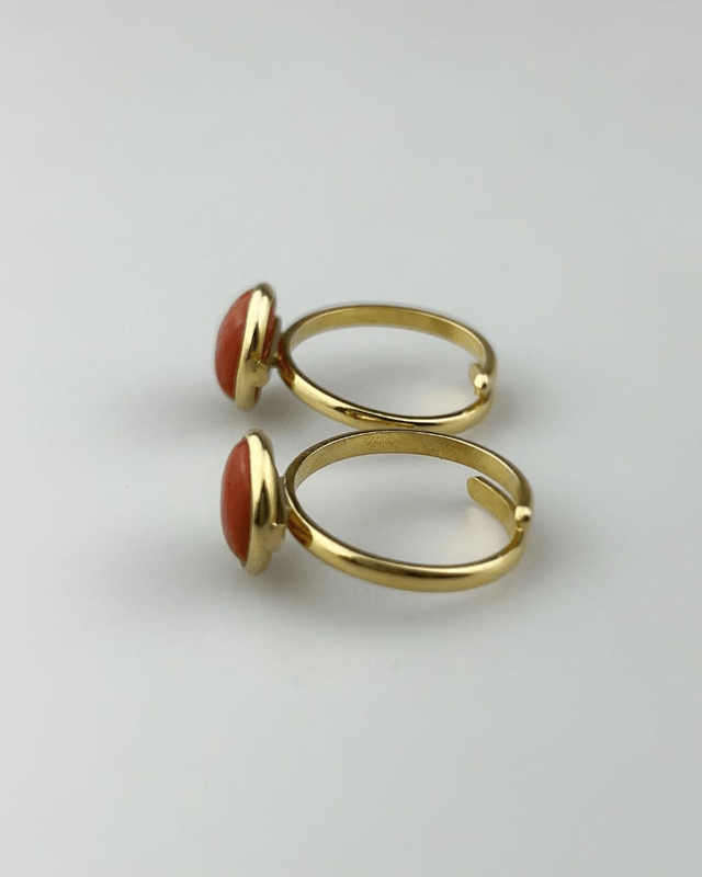 Anello Pepita Corallo Rosso Minimal