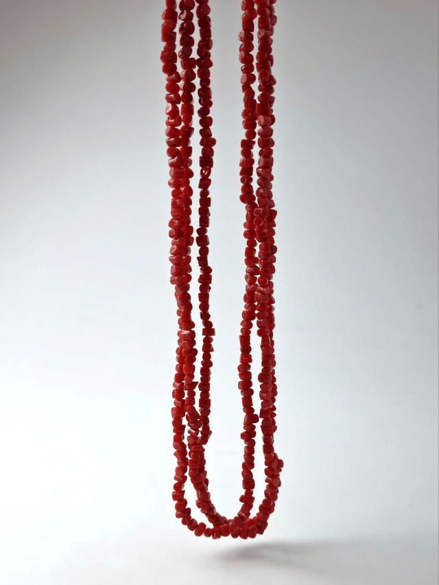 Collana 3 fili di Corallo Rosso