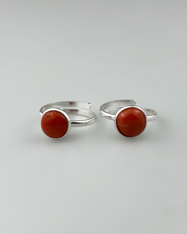 Anello Pepita Corallo Rosso Minimal