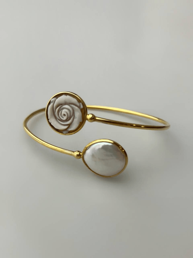 Bracciale Pura – Rosa Cammeo e Perla Moneta