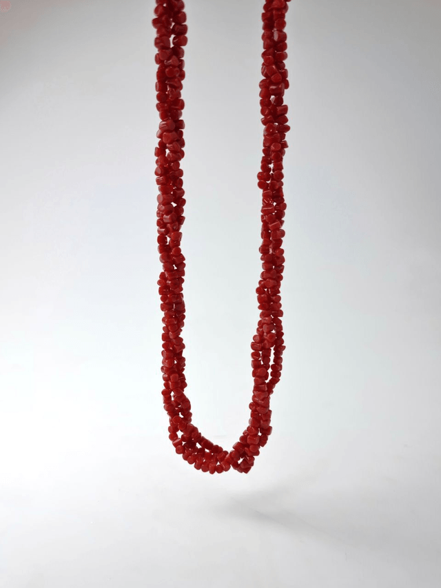 Collana 3 fili di Corallo Rosso