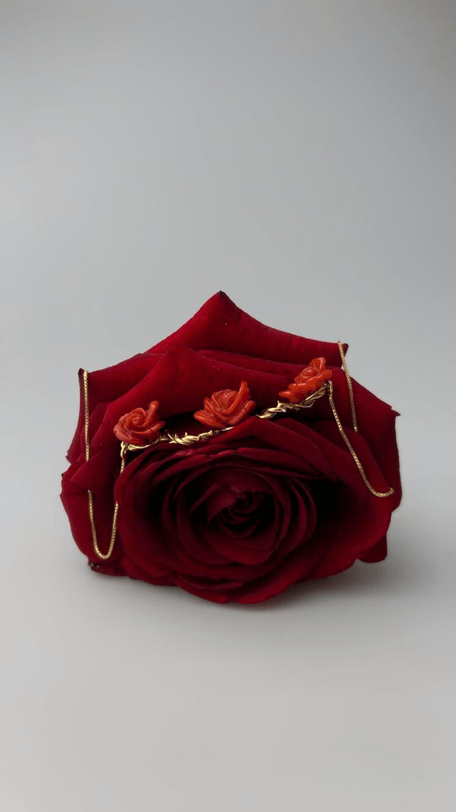 Collana Rosa Corallo Spinata