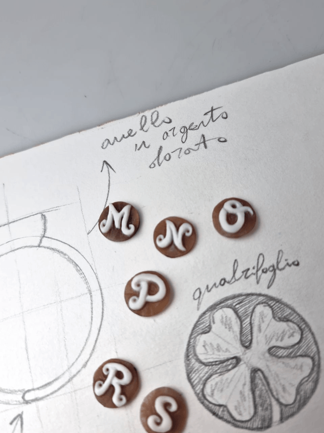  Anello Cammeo Lettera Minimal