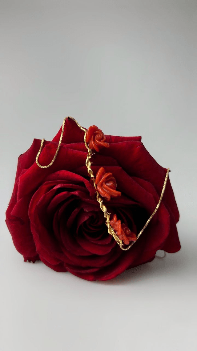 Collana Rosa Corallo Spinata