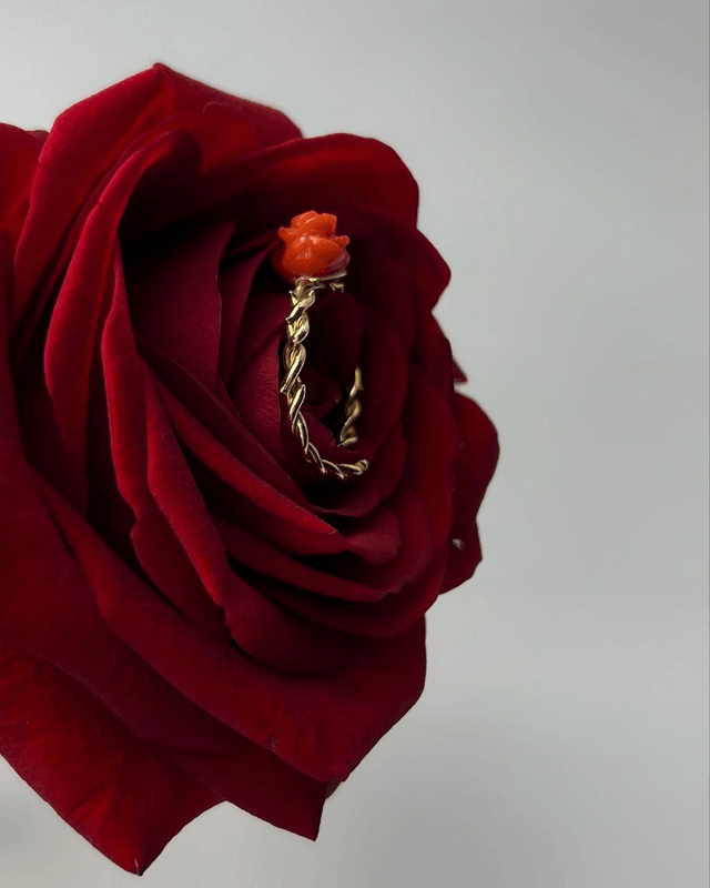 Anello Rosa Corallo Spinata