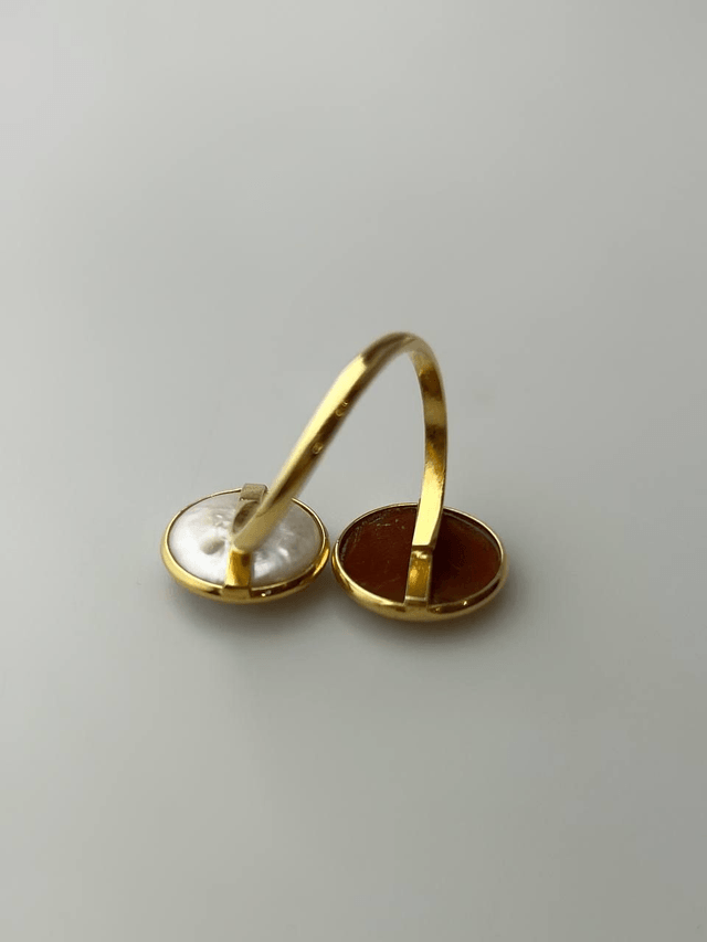 Anello Pura – Rosa Cammeo e Perla Moneta