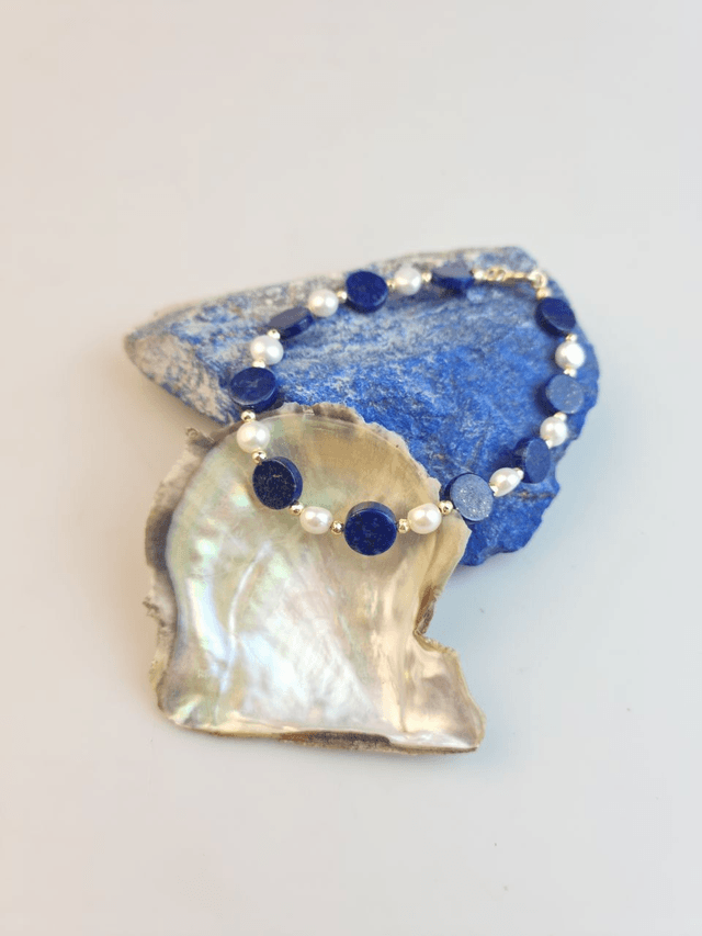 Bracciale Riflessi di Luna in Lapis e Perle