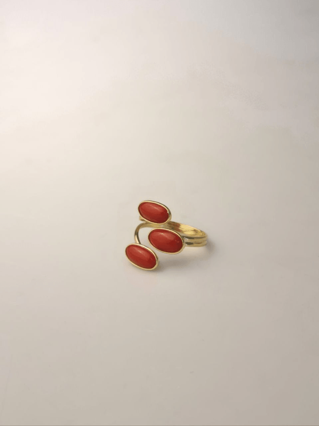 Anello 3 Spole di Corallo Rosso