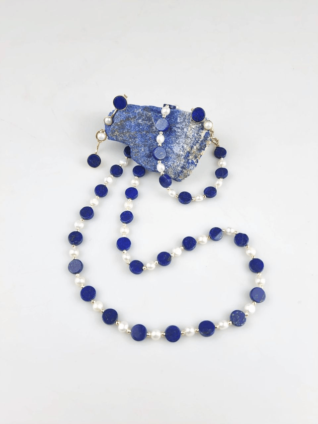 Anello Riflessi di Luna in Lapis e Perle