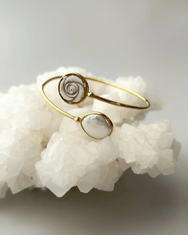 Bracciale Pura – Rosa Cammeo e Perla Moneta