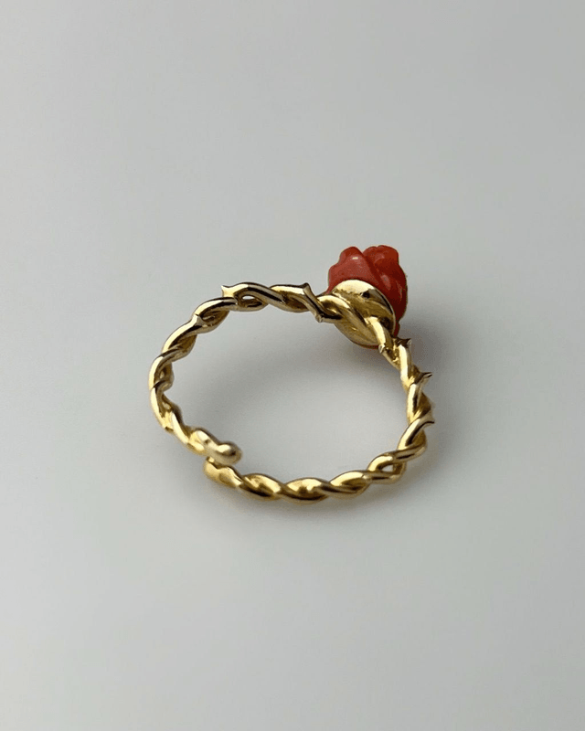 Anello Rosa Corallo Spinata