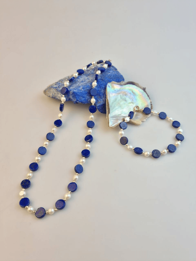 Bracciale Riflessi di Luna in Lapis e Perle