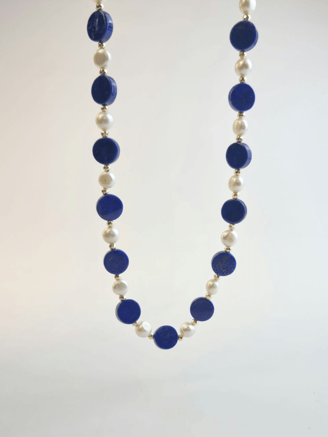 Collana Riflessi di Luna in Lapis e Perle