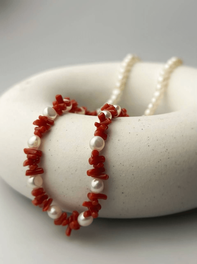 Collana Corallo e Perle