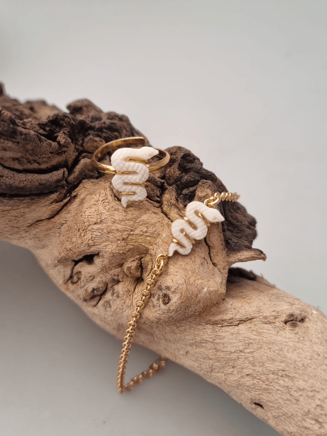 Bracciale Serpente Bianco Cammeo
