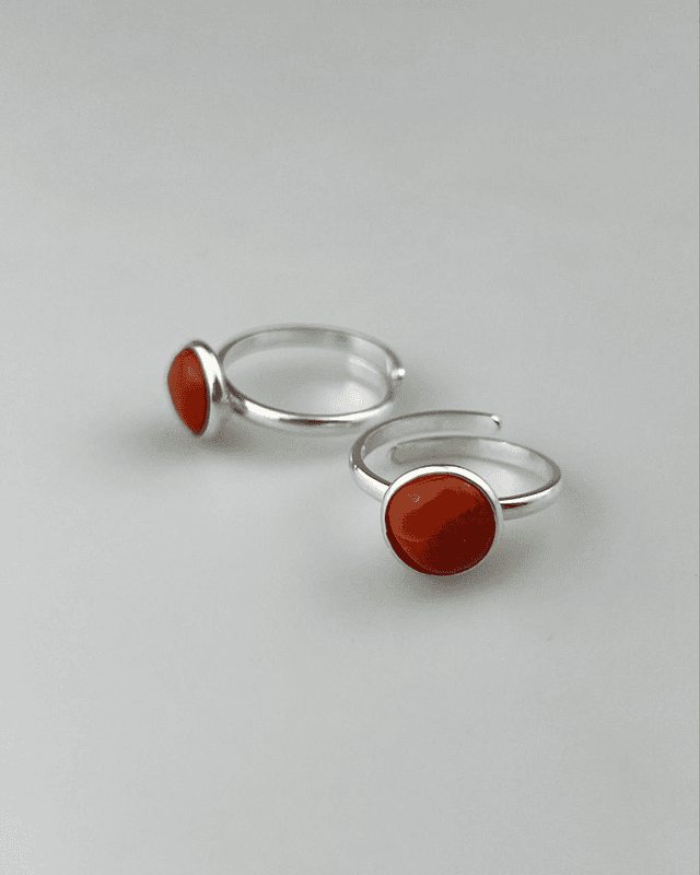 Anello Pepita Corallo Rosso Minimal