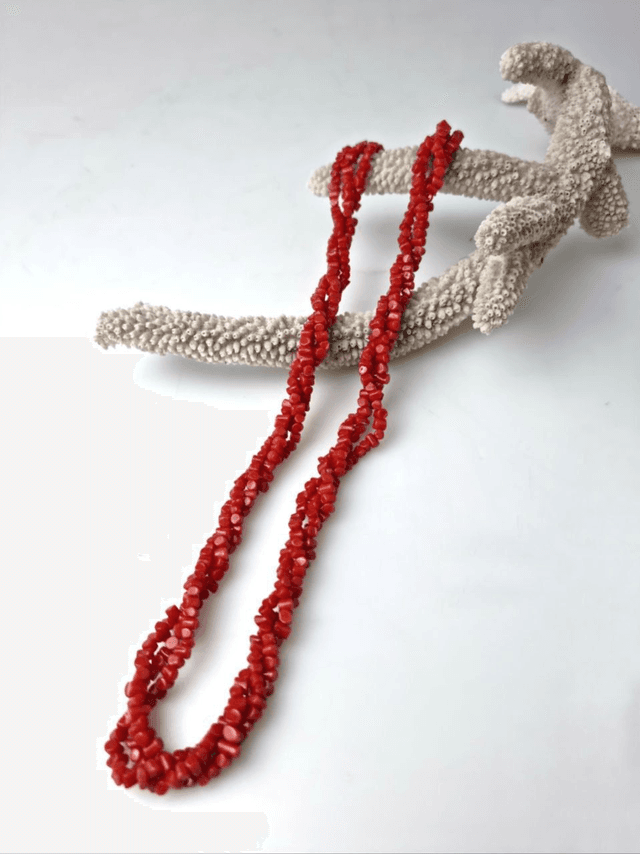 Collana 3 fili di Corallo Rosso