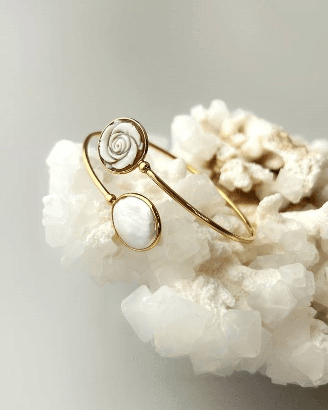 Bracciale Pura – Rosa Cammeo e Perla Moneta